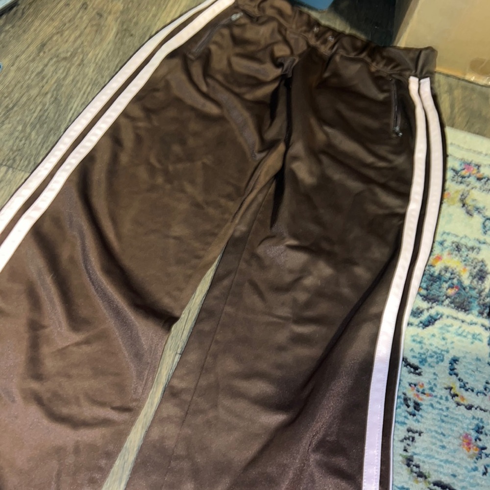 Brown and pink jogger pants